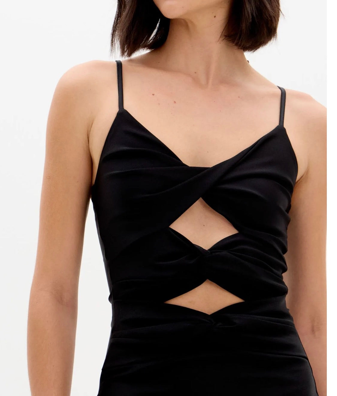 Vestido Super Midi de Alças com Torções