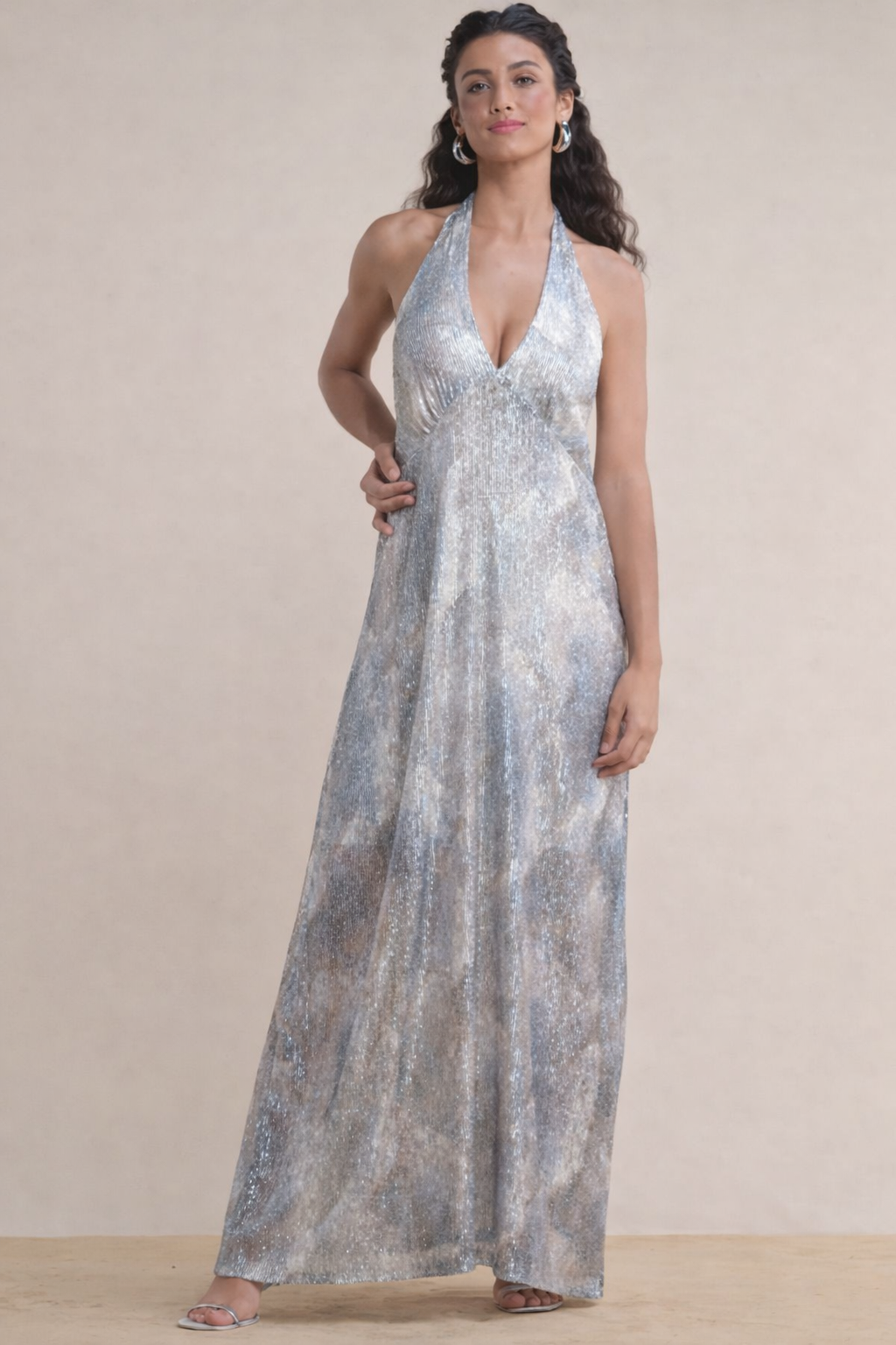 Vestido midi paetê