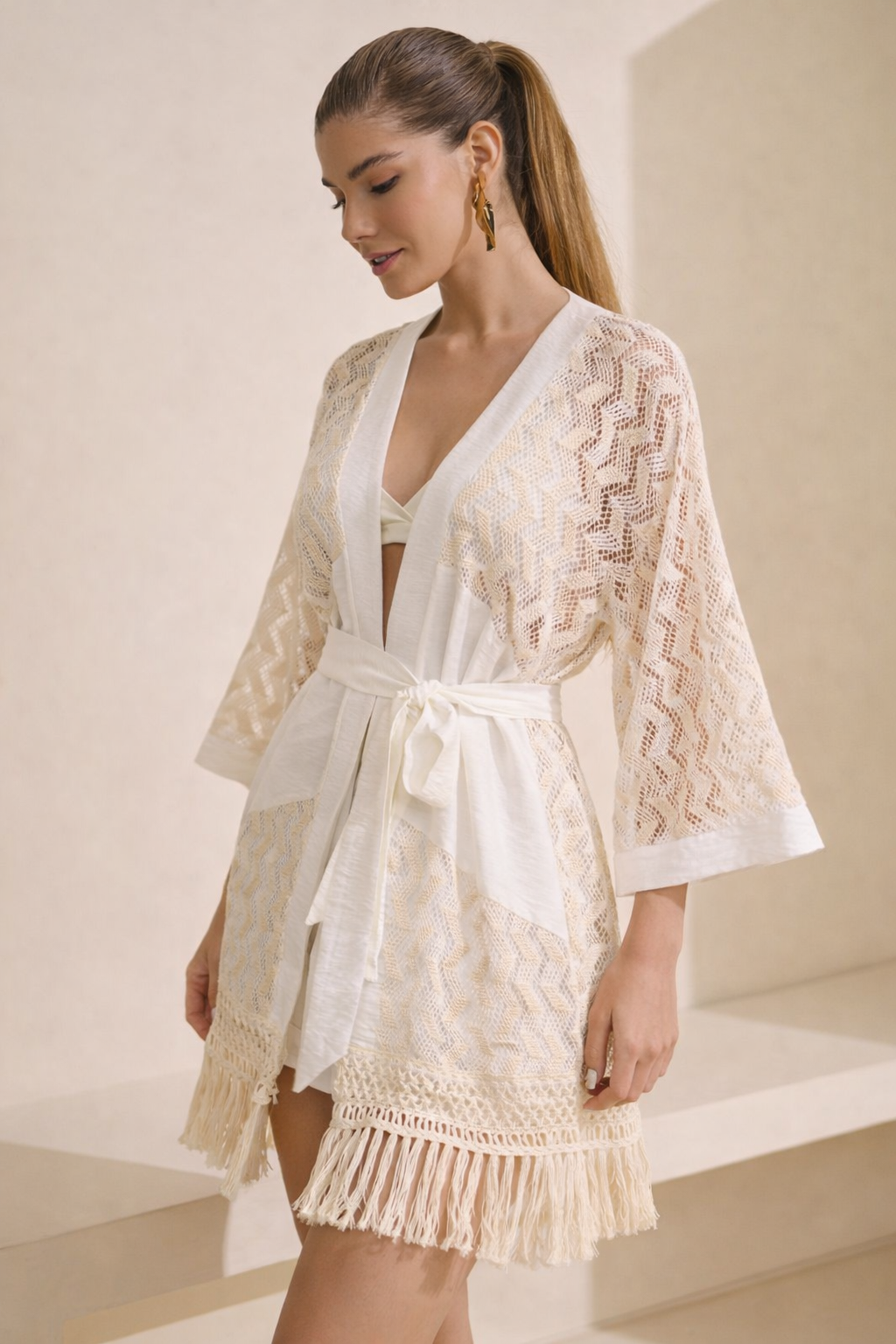 Kimono com franja