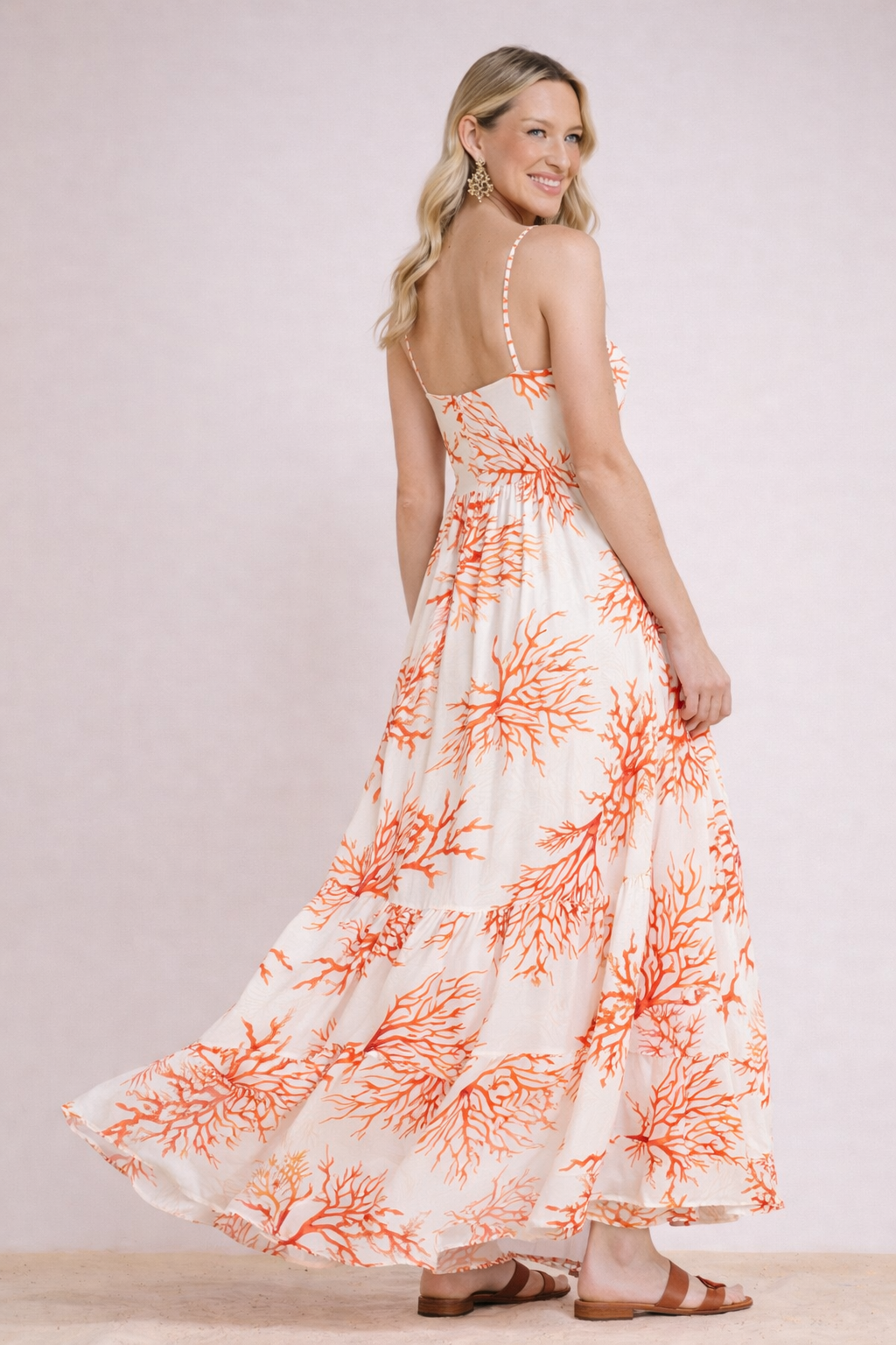 Vestido longo estampado