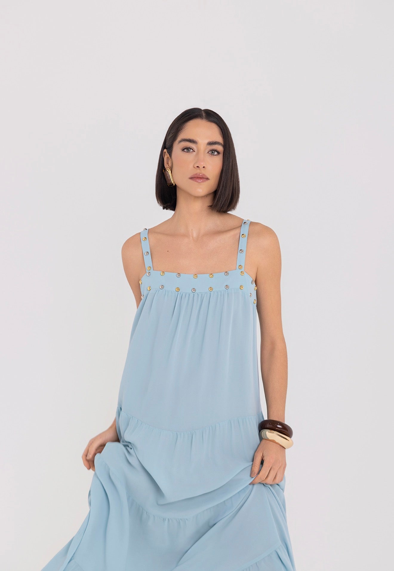 Vestido Longo com Bordados