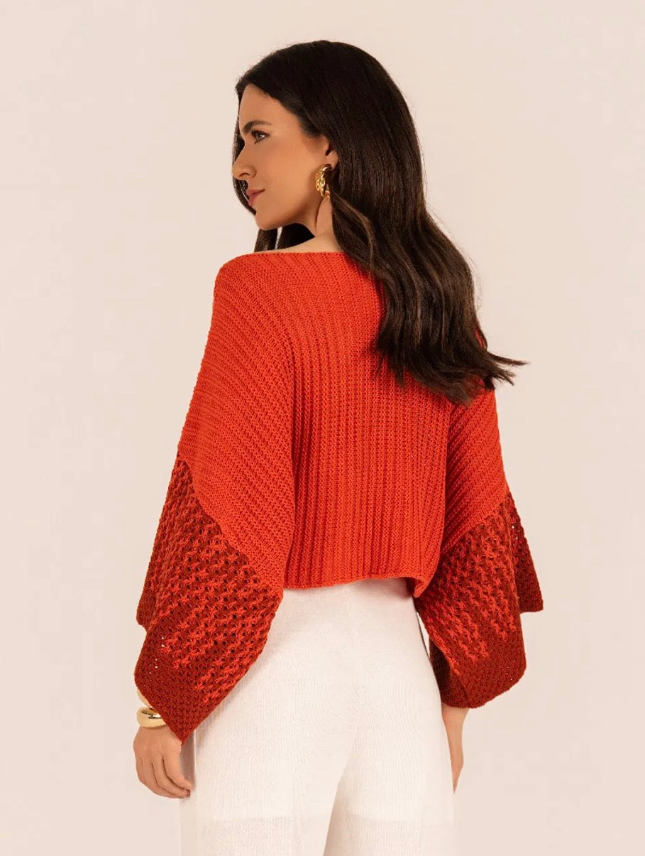 Poncho Tricot Manga degradê